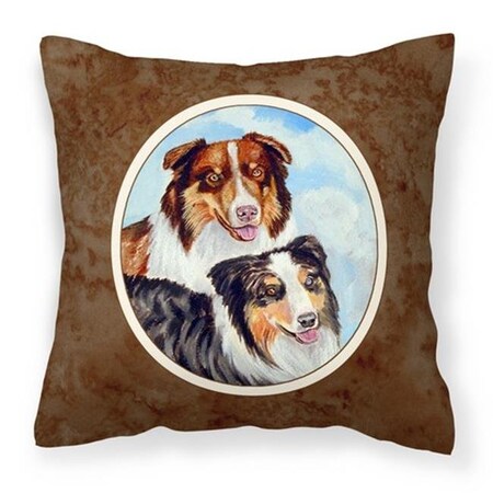 Carolines Treasures Carolines Treasures 7009PW1414 Australian Shepherd What a Pair Fabric Decorative Pillow 7009PW1414